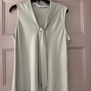 Kasper Women's Sleeveless Front Tie Top - Light Green